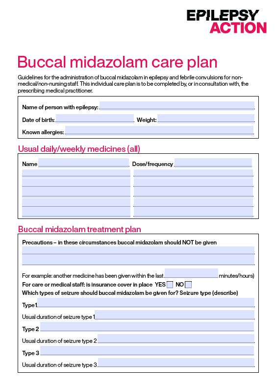 bucccal midazolam care plan