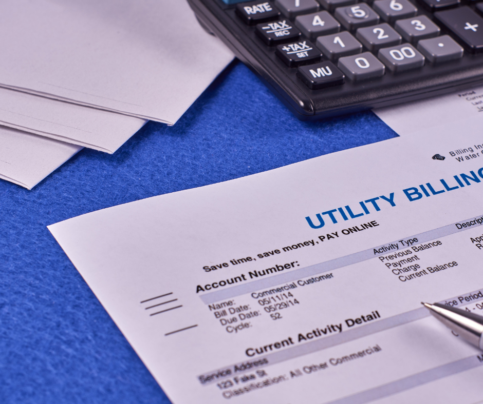 A close up of a utility bill