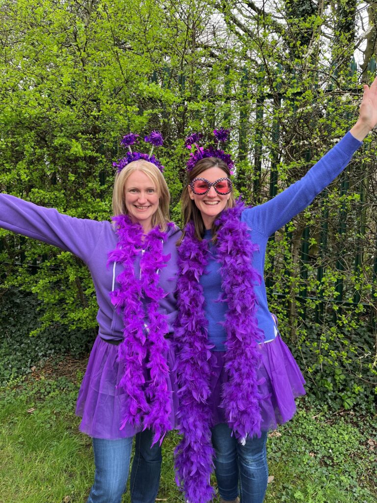 Philippa and Katie celebrating Purple Day at Epilepsy Action