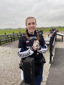 Emma about to do her fundraising challenge