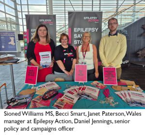 Sioned Williams MS, Becci Smart, Jan Paterson and Daniel Jennings launching the Seizing Control Wales report at the Senedd